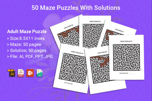 50 Maze Puzzles Book KDP Interiors for Publishers