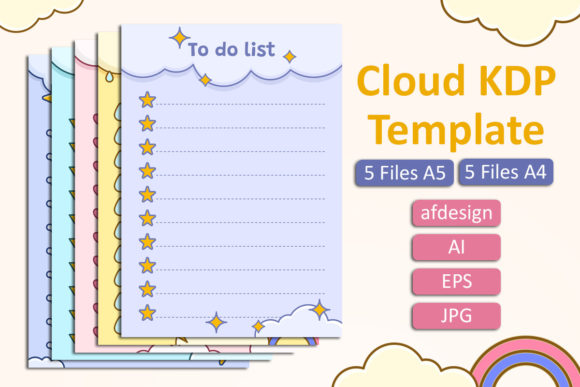 Cute Cloud KDP Interiors: Design Assets for Publishers
