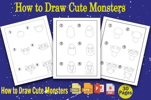 Evaluating How to Draw Cute Monsters KDP Interiors for Coloring Book Creation
