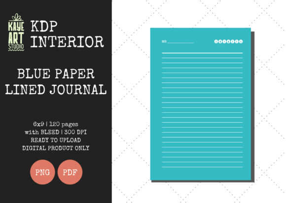 KDP Interiors Blue Paper Lined Journal Guide