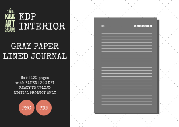 KDP Interiors Gray Paper Lined Journal Guide