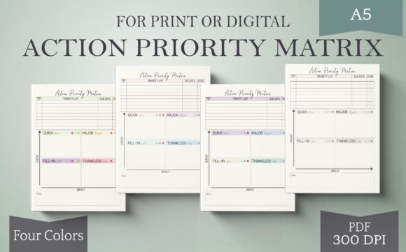 Printable Priority Planning Matrix-A5: A Versatile Framework for Task Management and Digital Publishing